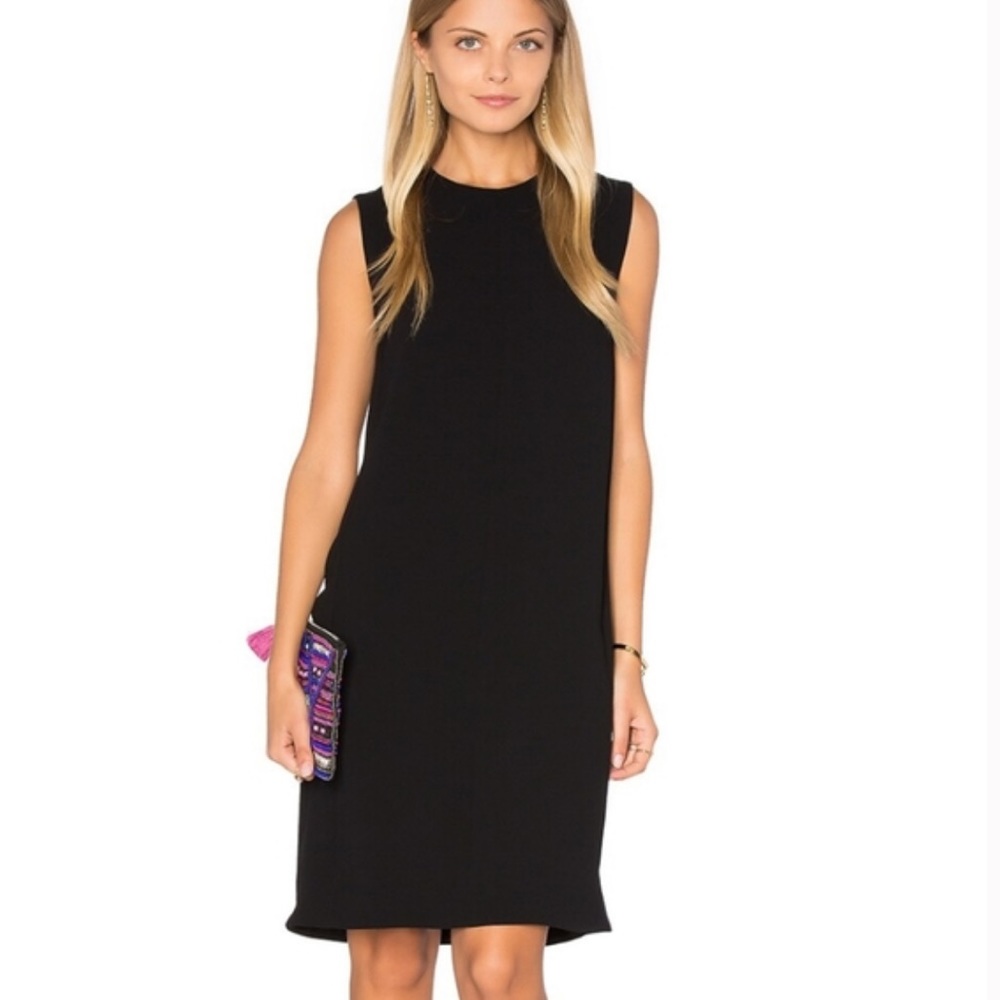 Vince Sleeveless Crepe Shift Dress in Black Size 4 Minimalist LagenLook